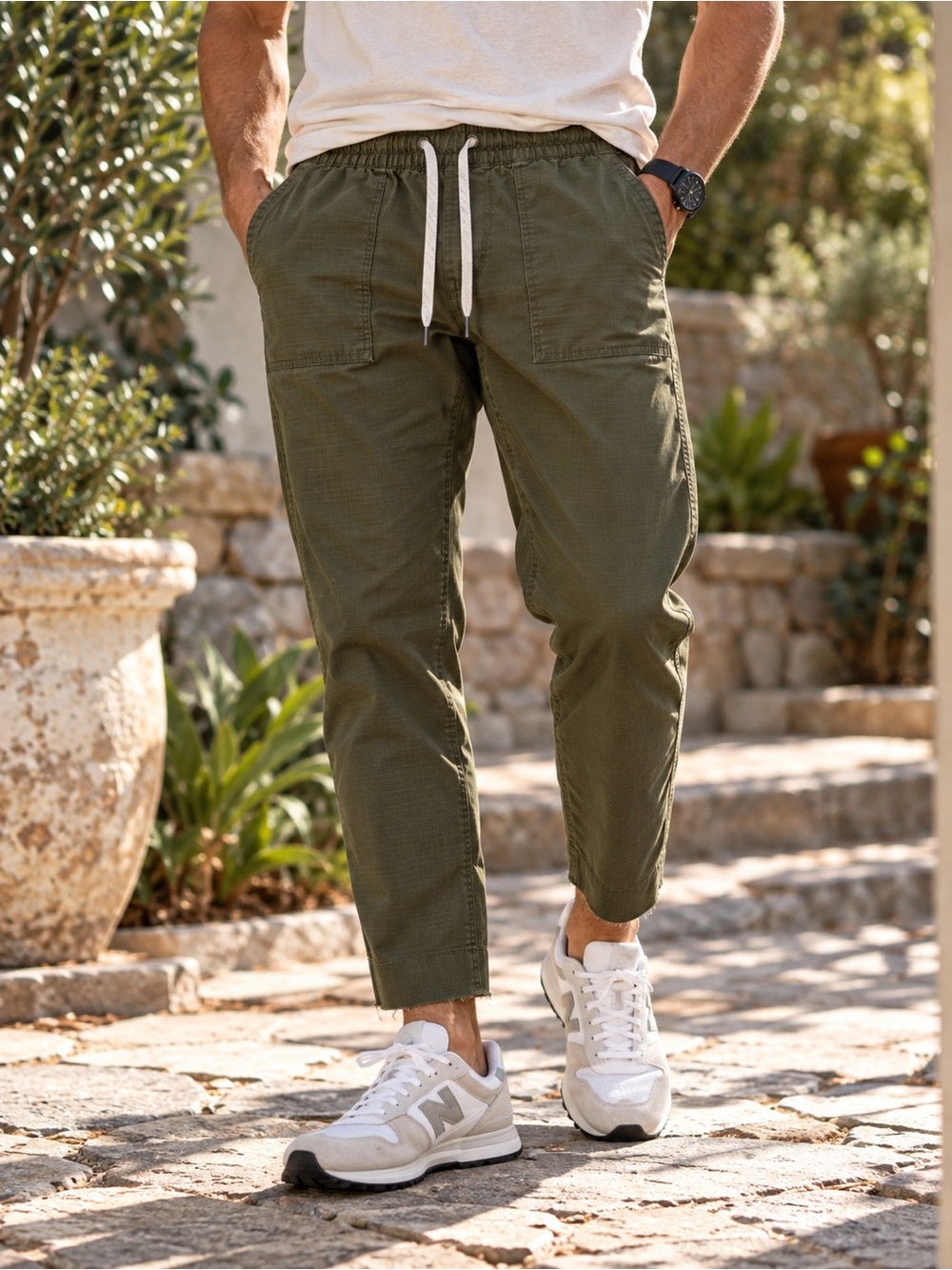 Vuori Ripstop Pants Men’s Small Olive Green Drawstring Utility Cropped